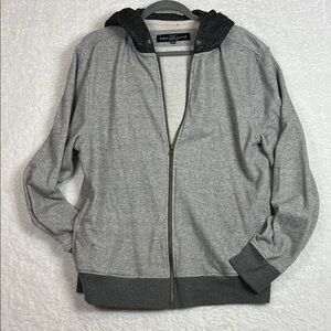 Sunday Work Clothes Men's Zip-Up Gray Hoodie Sweater‎ L